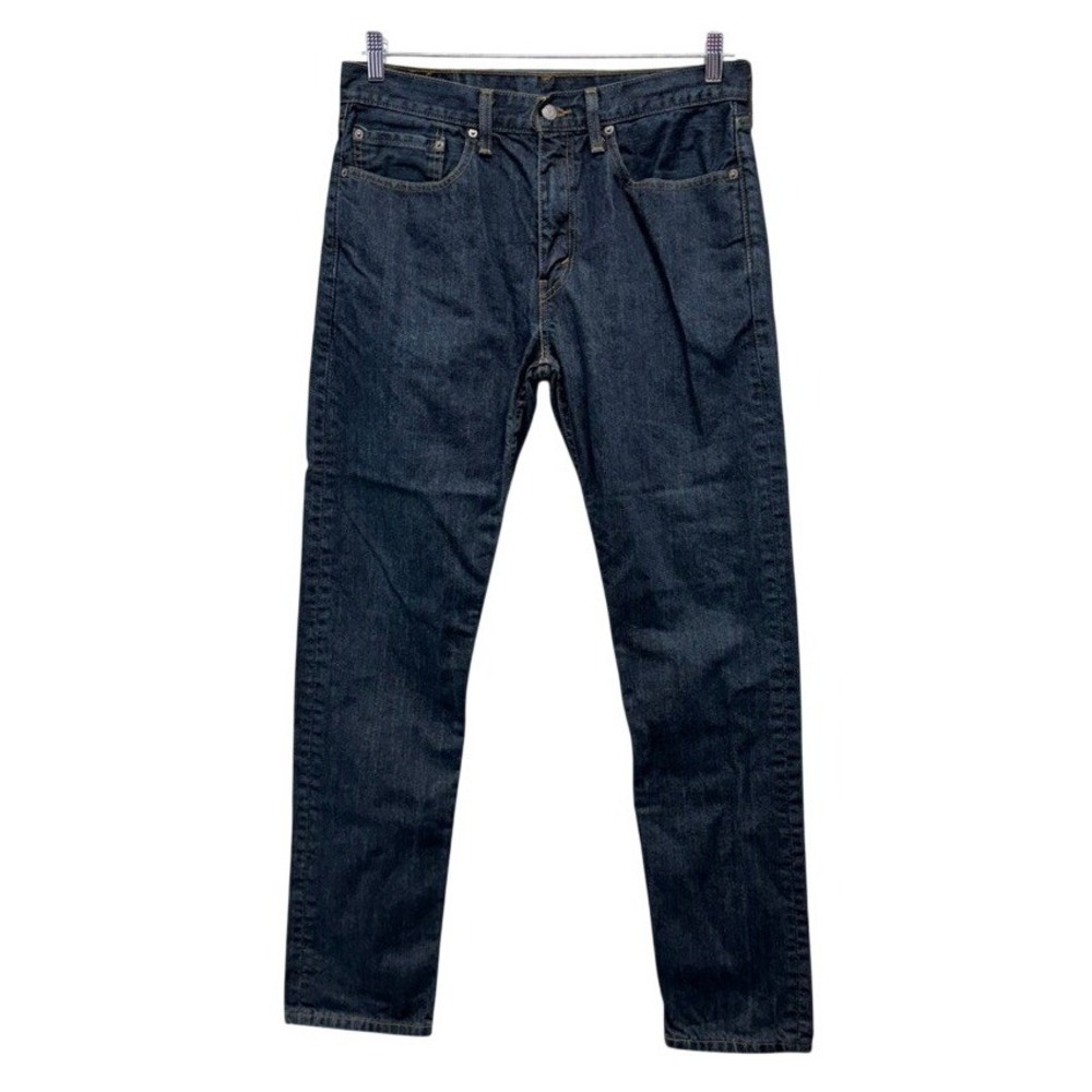 Levis 502 Regular Taper Dark Wash Denim Jeans Mens 34x34 Indigo Blue Cotton